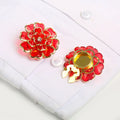 BROCHE DE LUXO PARA BOTÕES - CAMÉLIA - 2 PEÇAS