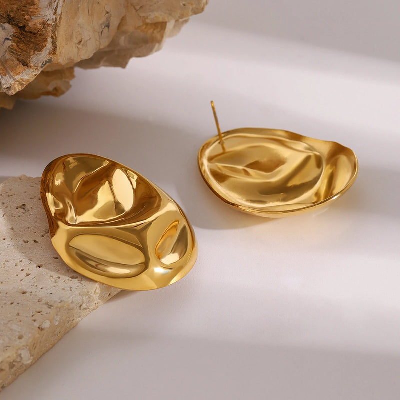 BRINCOS OVAL - FASHIONABLE - 18K
