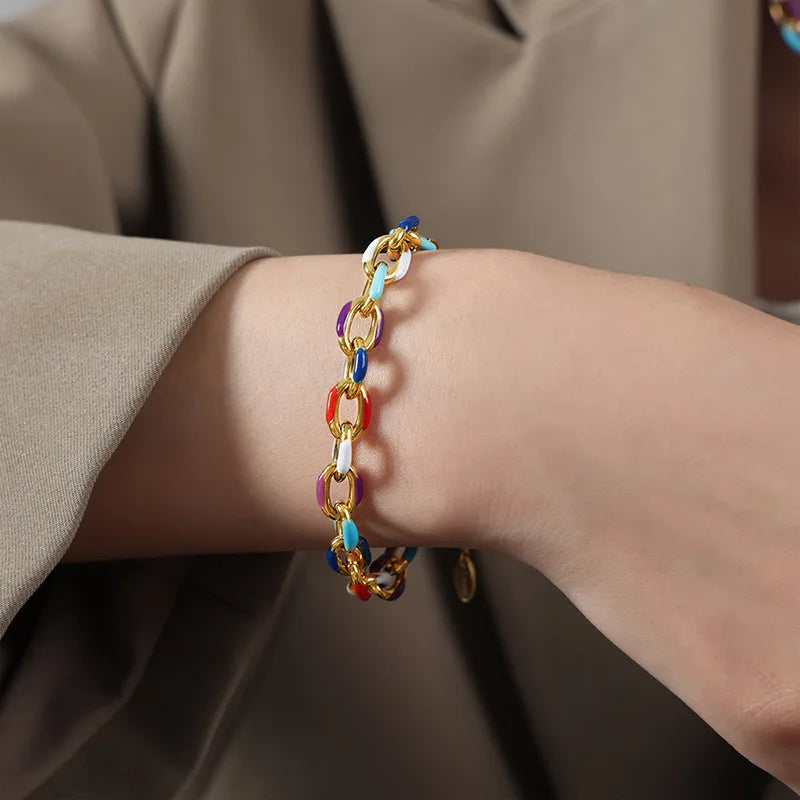 COLAR/PULSEIRA - COLORFUL - AÇO INOXIDÁVEL
