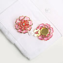 BROCHE DE LUXO PARA BOTÕES - CAMÉLIA - 2 PEÇAS