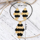 CONJUNTO COLAR + BRINCOS - BLACK E GOLD