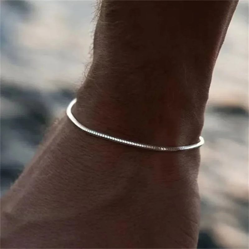 PULSEIRA CORRENTE OSSO COBRA QUADRADA - AÇO INOXIDÁVEL 304