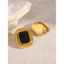 BRINCO QUADRADO LUXO - 18K - À PROVA D'ÁGUA