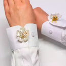 BROCHE DE LUXO PARA BOTÕES - PEROLADO - 2 PEÇAS