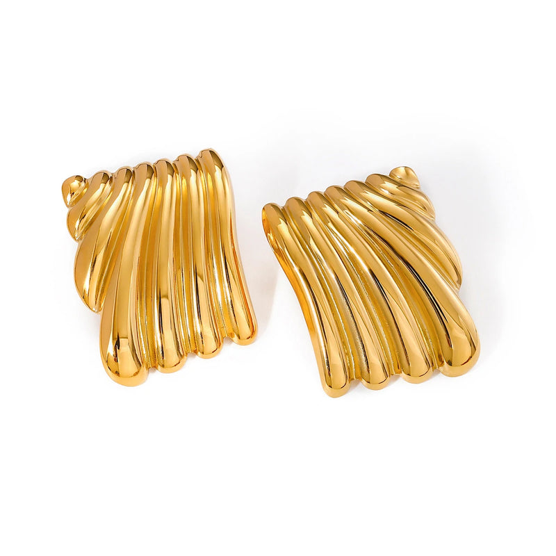 BRINCOS MILANO - AÇO INOXIDÁVEL BANHADO A OURO 18K