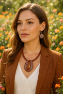 KIT COLAR + BRINCOS - RAÍZES DO CHARME