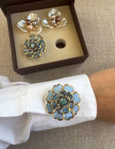 BROCHE DE LUXO PARA BOTÕES - CAMÉLIA - 2 PEÇAS
