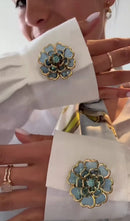 BROCHE DE LUXO PARA BOTÕES - CAMÉLIA - 2 PEÇAS