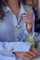 BROCHE DE LUXO PARA BOTÕES - PEROLADO - 2 PEÇAS