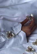 BROCHE DE LUXO PARA BOTÕES - PEROLADO - 2 PEÇAS