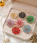 BROCHE DE LUXO PARA BOTÕES - CAMÉLIA - 2 PEÇAS
