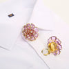 BROCHE DE LUXO PARA BOTÕES - CAMÉLIA - 2 PEÇAS