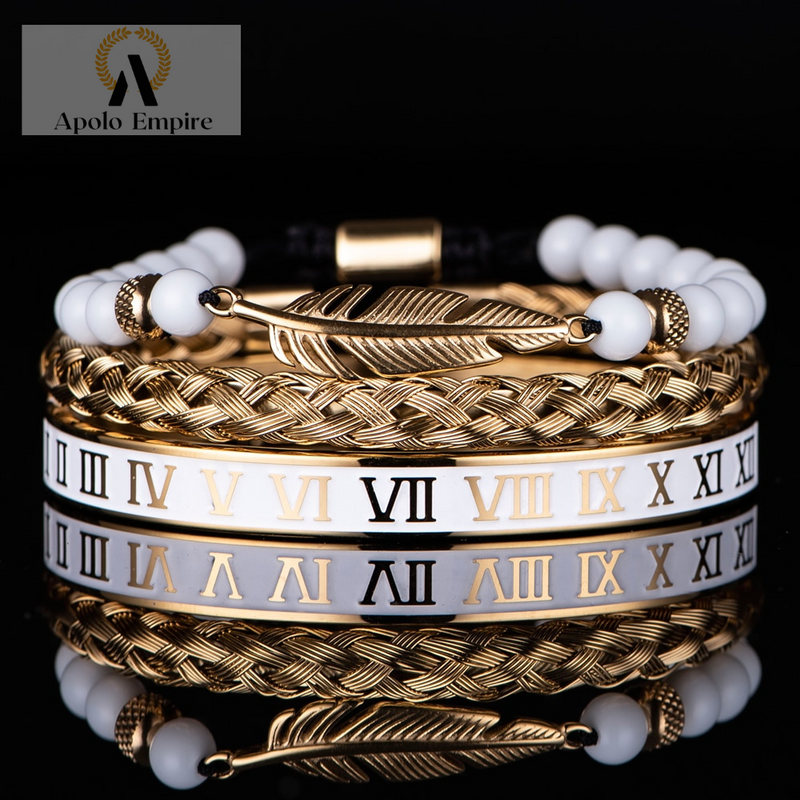 Kit 3 pulseiras - Bracelete Romano - Luxury