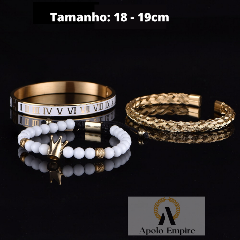 Kit 3 pulseiras - Bracelete Romano - Luxury